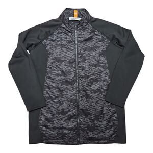 Peter Millar Youth Merge Elite Zip Jacket Boys Size L (11-12) Black Camo Golf
